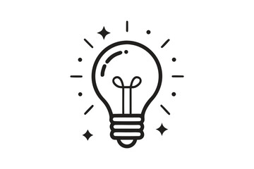simple mono line icon lightbulb idea concept