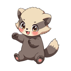 Naklejka premium Cute Baby Honey Badger Clipart 05