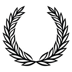 Laurel wreath. Championship laurel wreath silhouette vector illustration with timeless decorative leaves used for achievement symbols corporate awards and official seals. A simple laurel wreath.