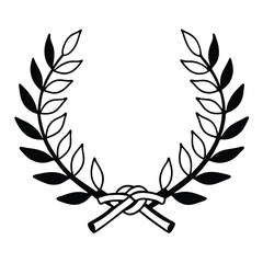 Laurel wreath. Championship laurel wreath silhouette vector illustration with timeless decorative leaves used for achievement symbols corporate awards and official seals. A simple laurel wreath.
