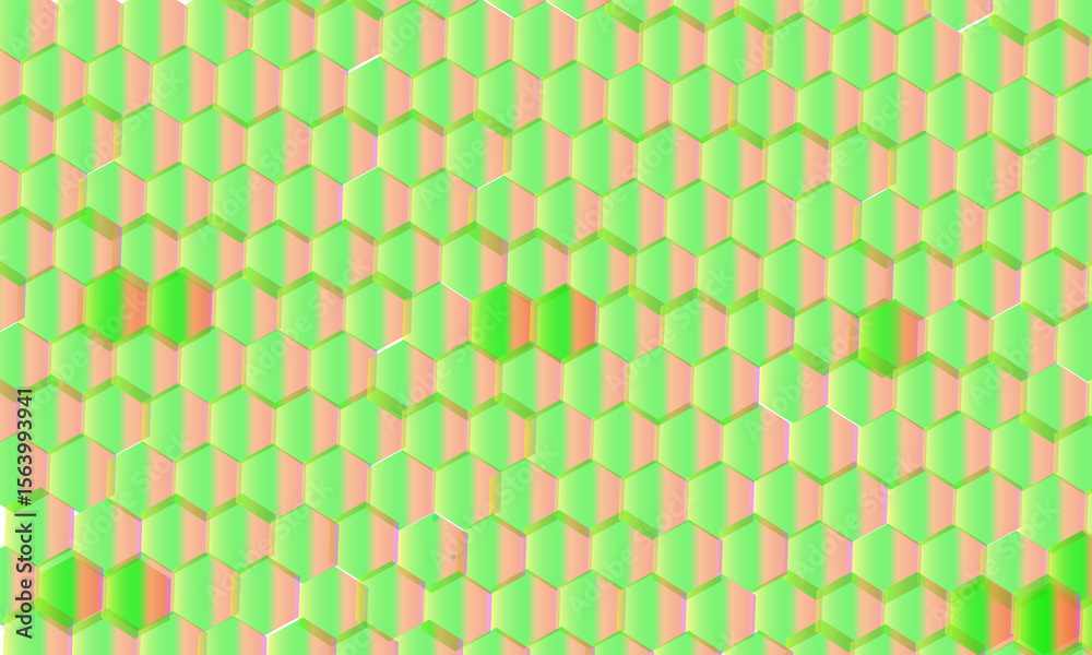 Fototapete Gradient hexagonal pattern with subtle color variations and 3d effect