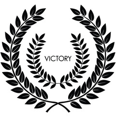 Laurel wreath. Championship laurel wreath silhouette vector illustration with timeless decorative leaves used for achievement symbols corporate awards and official seals. A simple laurel wreath.