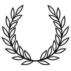 Laurel wreath. Championship laurel wreath silhouette vector illustration with timeless decorative leaves used for achievement symbols corporate awards and official seals. A simple laurel wreath.
