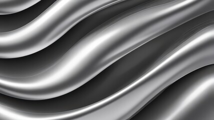 Obraz premium Smooth, flowing silver waves create a luxurious abstract background with a soft, watery texture