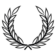 Laurel wreath. Championship laurel wreath silhouette vector illustration with timeless decorative leaves used for achievement symbols corporate awards and official seals. A simple laurel wreath.