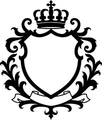 Royal Crown Frame with Laurel Wreath Ornament king vector 