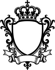 Royal Crown Frame with Laurel Wreath Ornament king vector 