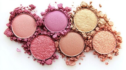 Crushed Eyeshadow Palette Pink, Gold and Bronze Hues, makeup , beauty