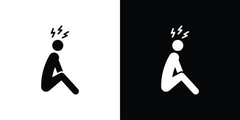 Depression icon Vector Silhouette for graphic and web design collection