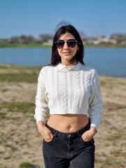 young woman in sunglasses