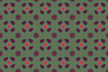 Seamless nice floral green pattern background