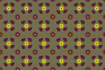 Seamless yellow and red floral pattern