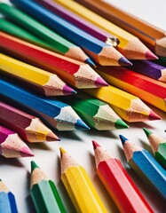 Colorful pencils forming a vibrant and creative composition