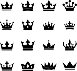 Heraldic Crowns, Shields, and Lion Silhouettes vector bundle