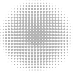 A circular halftone dots pattern white background