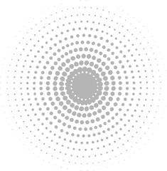 A circular halftone dots pattern white background
