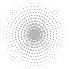 A circular halftone dots pattern white background