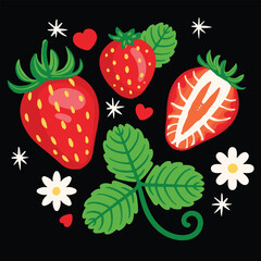 strawberries pattern design
