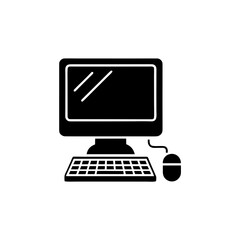 Fototapeta premium clean unique silhouette Desktop computer iconvector illustration