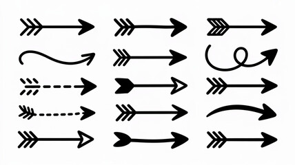 set of hand drawn arrows