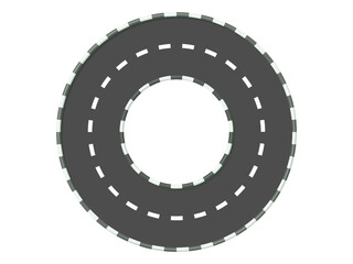 Vector Curved road with white lines 