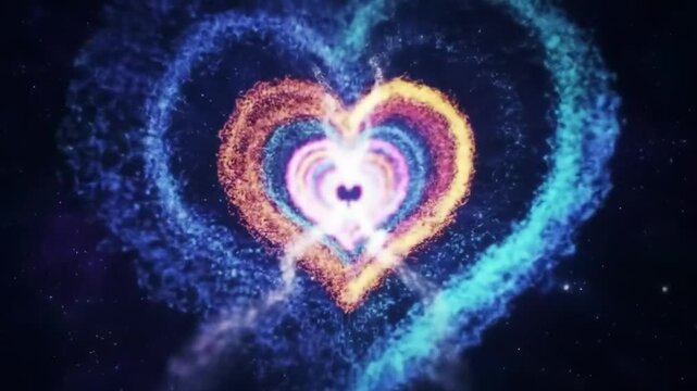 Blurred collard heart animation, background animation, Valentine days 