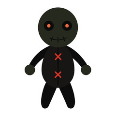 Voodoo Doll Vector Illustration ? Cartoon, Clipart and Line Art Design Printable Halloween Graphic.eps