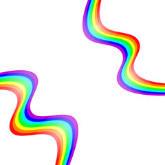 Abstract rainbow gradient element with lines and waves. Vector illustration of background.