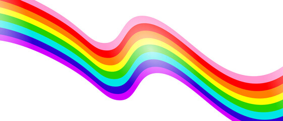 Abstract rainbow gradient element with lines and waves. Vector illustration of background.