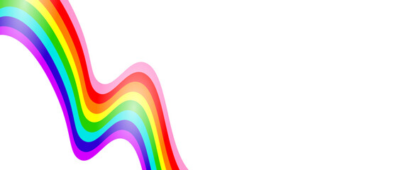 Abstract rainbow gradient element with lines and waves. Vector illustration of background.