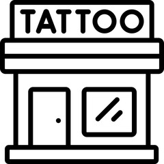 tattoo studio icon illustration design with outline