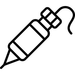 tattoo pen icon illustration design with outline