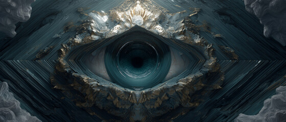 abstract eye art; concept of mind puzzles, psychology, psychiatry, complexity