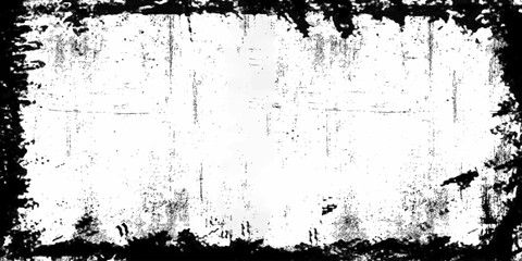 Vector grunge frame.Black and white distress background