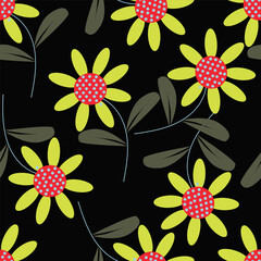 multicolor exotic hand drawn floral seamless pattern