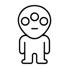 line icon three eyed alien on white background vector
Vector icon on white background