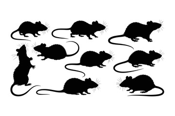 Mouse Silhouette Vector Collection