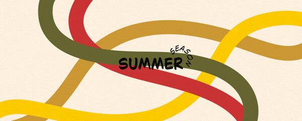 Hand drawn flat color design abstract multicolor background illustration.