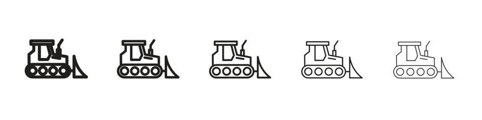 Bulldozer icon. modern outline style vector icons series