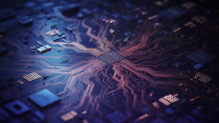 Glowing electronic circuit board pathways technology