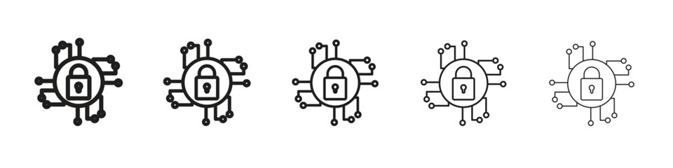 Cyber security icon. modern outline style vector icons series
