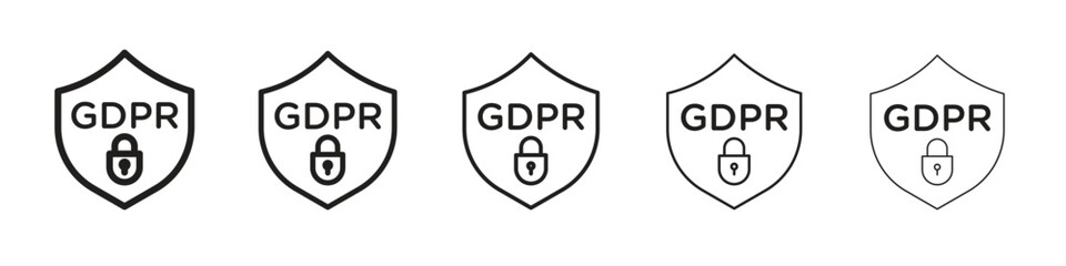 GDPR shield icon. modern outline style vector icons series