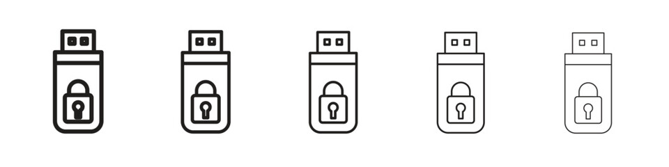 Pendrive security icon. modern outline style vector icons series