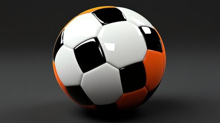 Naklejka premium Orange, Black, White Soccer Ball