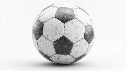 Vintage Soccer Ball, Worn Leather, Classic Design