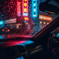 car lights on a black background