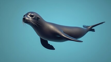 Deep blue whale scene with gentle movement and light high resolution picture