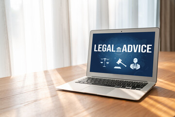 Smart legal advice website for people searching for brisk law knowledge in digital device screen...