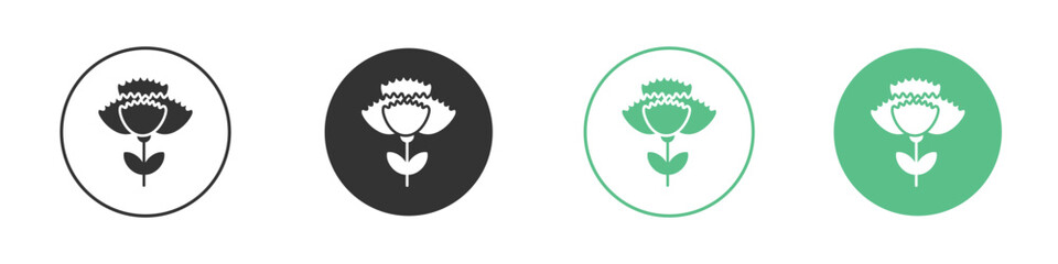Carnation icon vector pictogram for ui ux interface elements