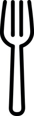 Fork standing line art icon on white background